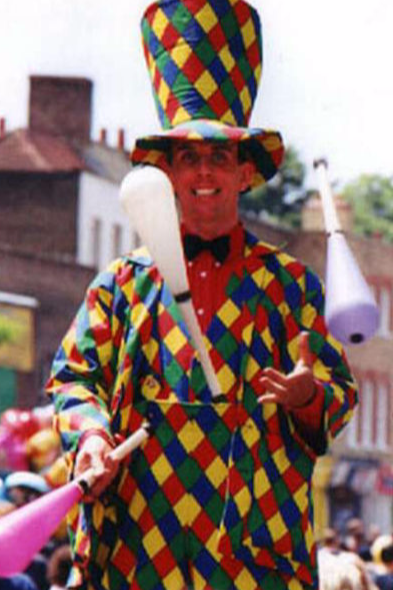 Harlequin Stilt Bicycle Stilt Walker