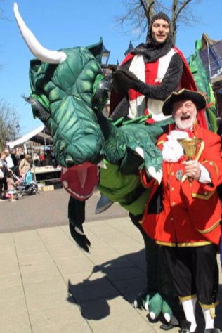 Knight and Dragon Stilt Walker