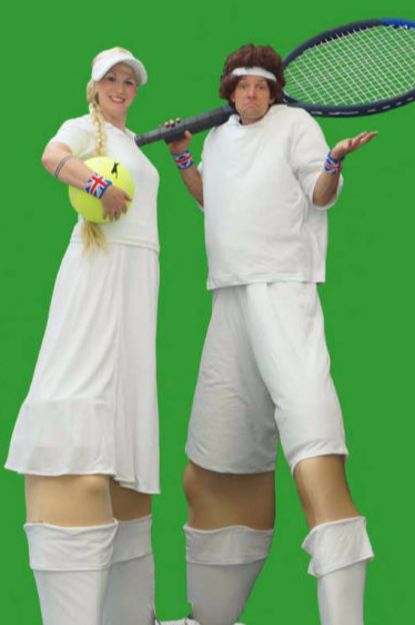 Tennis Player Stilt Walkers